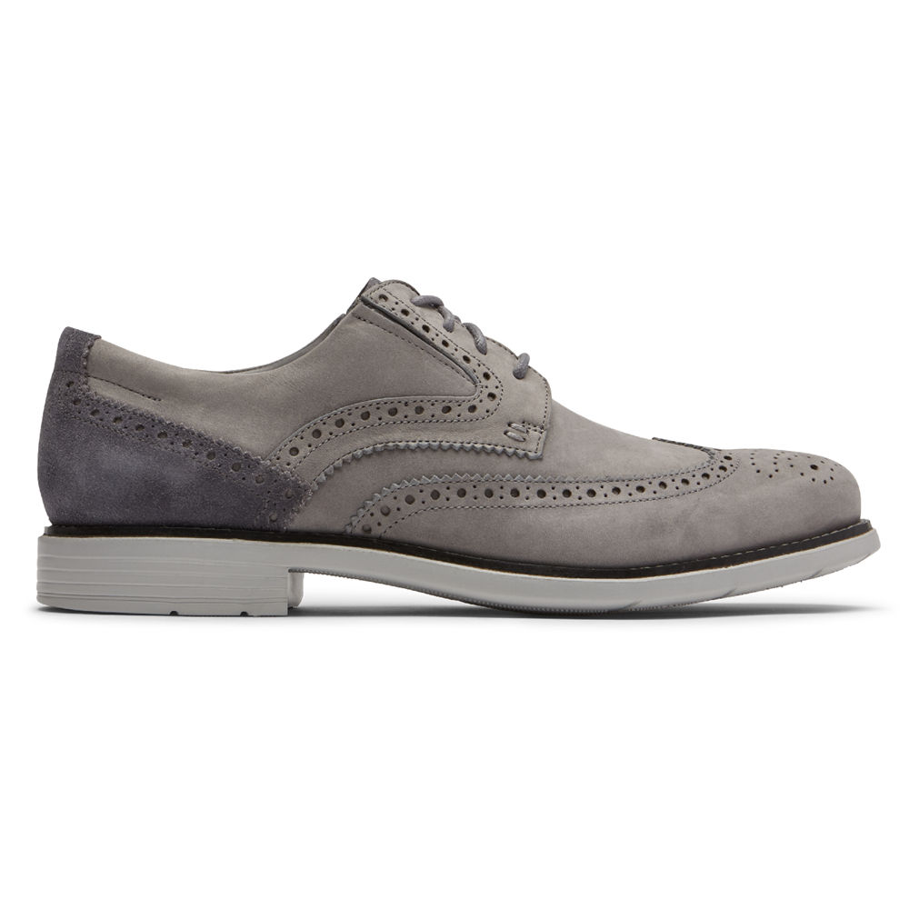 Rockport Singapore Mens Sneakers - Total Motion Classic Dress Wingtip Grey - GA5621984